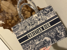 Dior Toile de Jouy Tote Bag Blue/Beige Logo A...