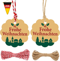 GeschenkanhäNger Weihnachten 100 StüCk Mit Schnur FüR Geschenkdekoration, 6Cm