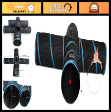 Extra Large 4-Way Cat Tunnel - 12" Diameter Collapsible Play Tube for Cats & Dog