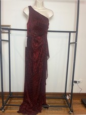 Azazie NWT One-Shoulder Red Evening Gown Prom Wedding Cocktail Formal