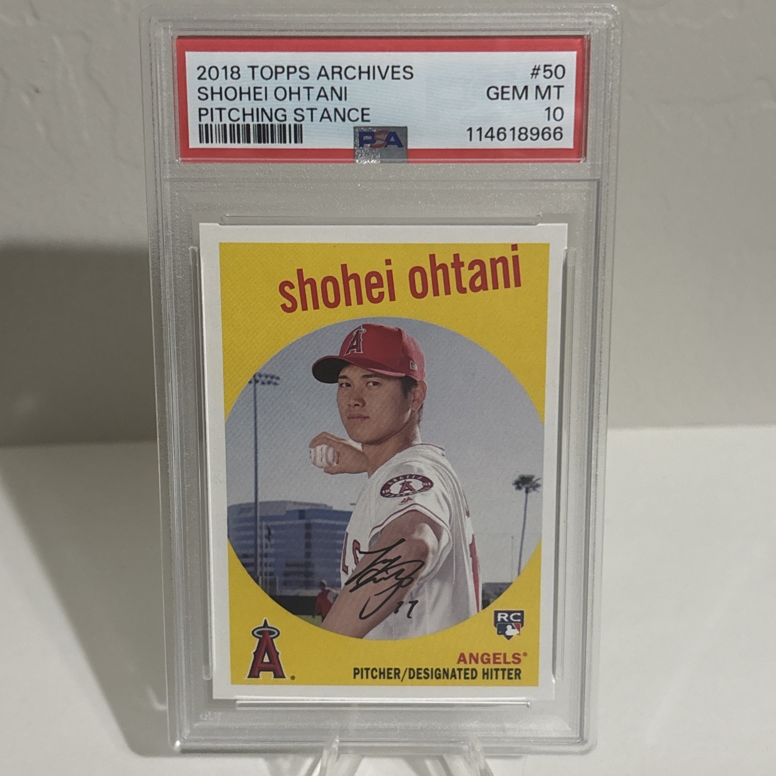 2018 Topps Archives #50 Shohei Ohtani Pitching Stance PSA 10 Gem 💎 Rookie RC