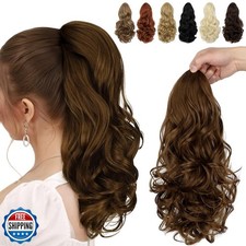 FELENDY Ponytail Extension, 15" Drawstring Ponytail Hair Extensions Long Wavy