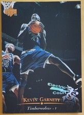 1995-96 UPPER DECK * ELECTRIC COURT PARALLEL * KEVIN GARNETT ROOKIE CARD #273. rookie card picture