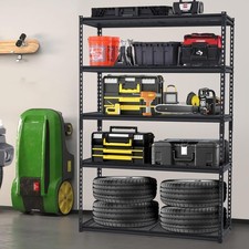 5-Tier Heavy Duty Garage Shelving, 2500 LBS Capacity Adjustable Storage Shelv...