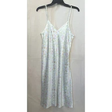 CABERNET Sleep Sense Floral Slip Dress Womens Sz S V Neck Spaghetti Strap Fairy
