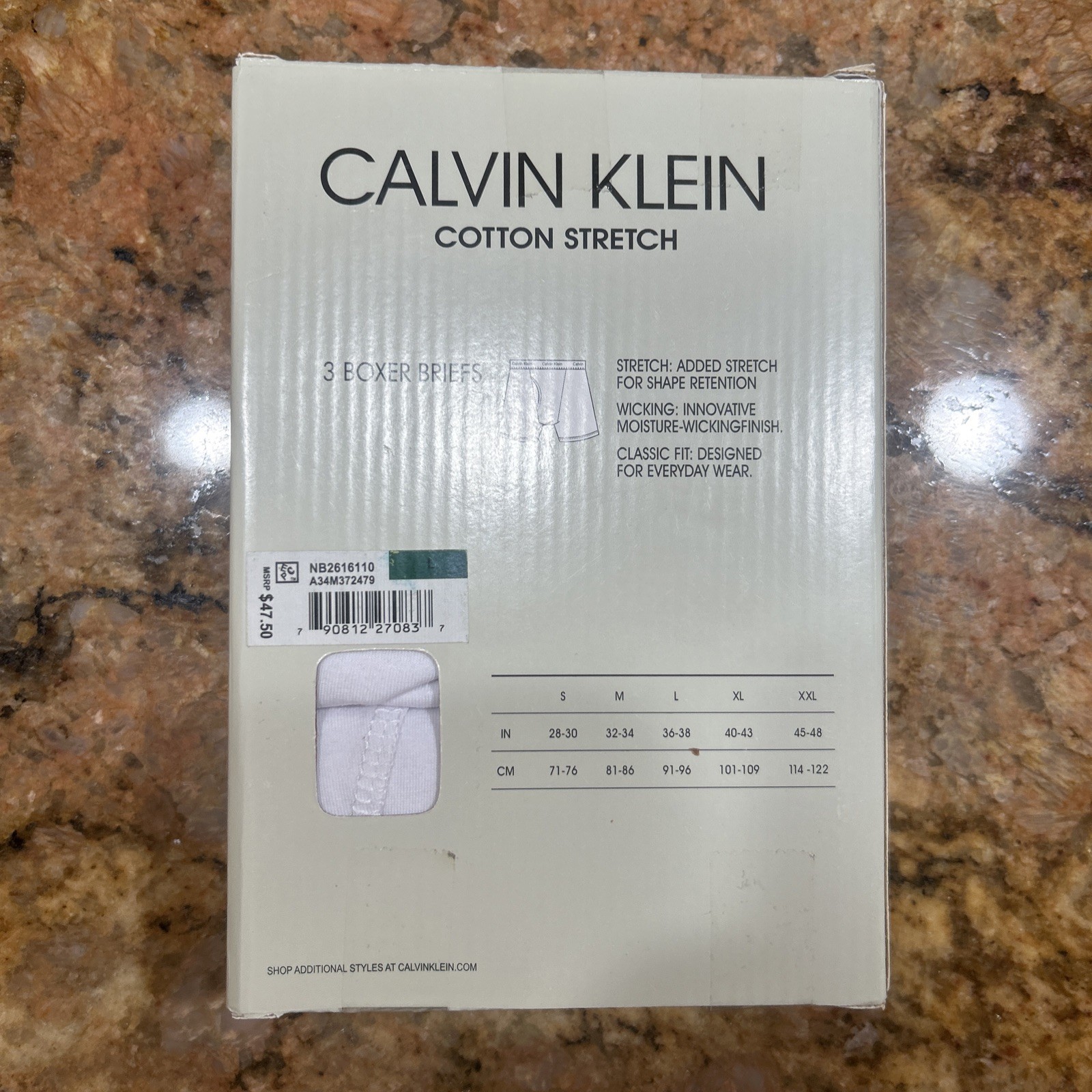 Calvin Klein  Mens Boxer Briefs Cotton Stretch Large 3 pack Classic Fit thumbnail 2