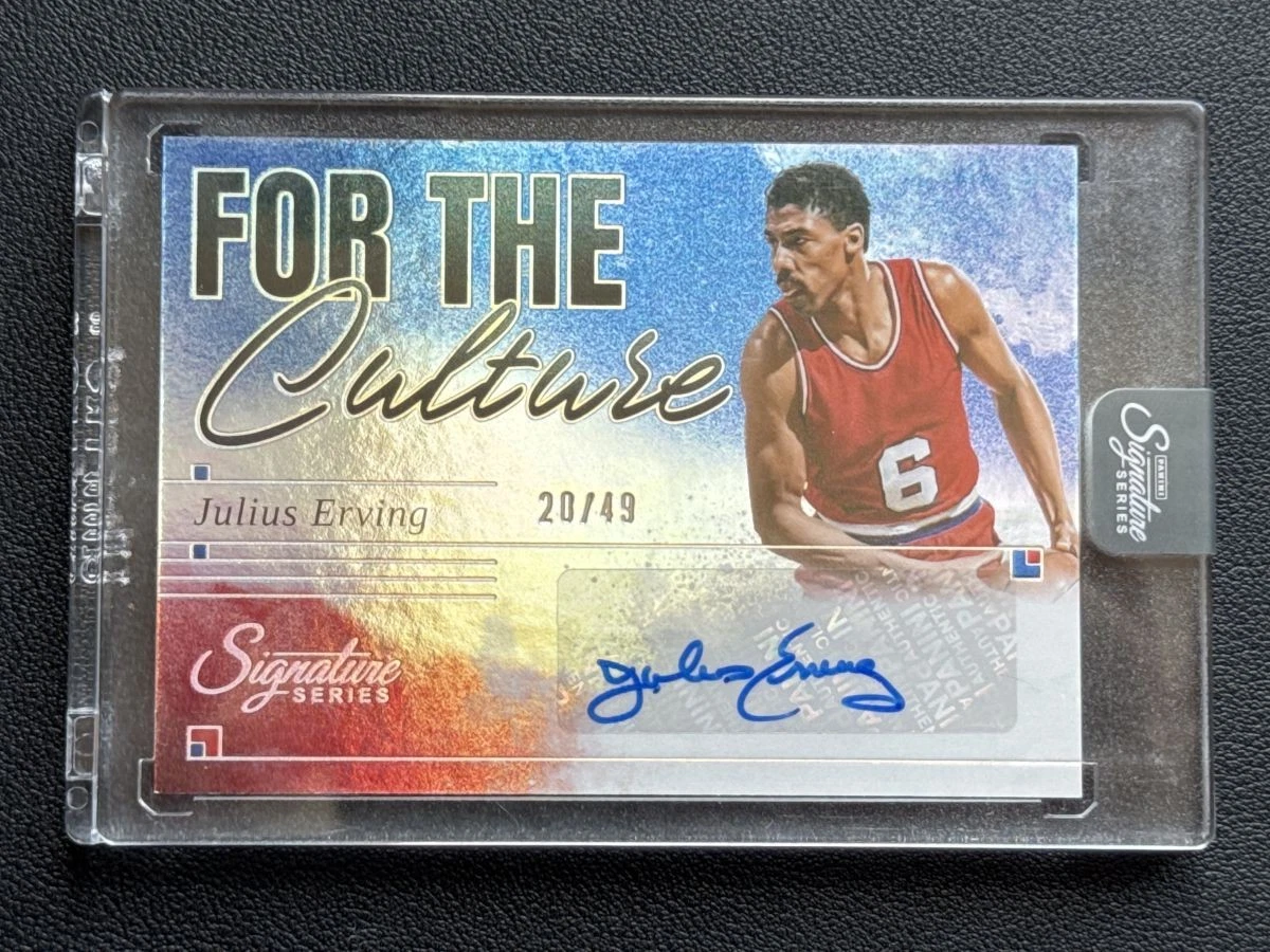 Julius Erving Basketball Autographed Sports Trading Cards