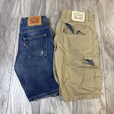 Levi  s Boys Lot Of 2 Size 8 Jean Shorts , Khaki Cargo Shorts