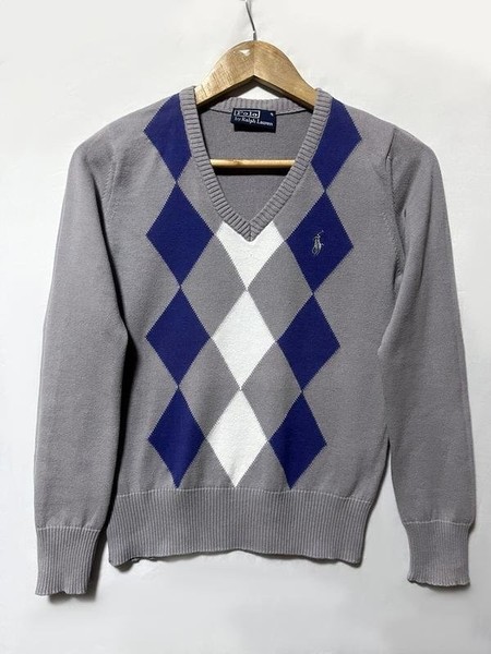Women Polo Ralph Lauren Sweater Grey Cotton 36 / S #CHT1