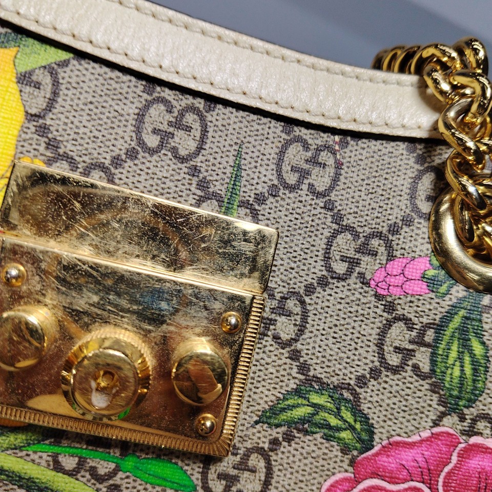 Printable Sign Photo GUCCI Padlock Floral Print GG Canvas Tote Bag Small 498156-HV8FC-9799 ...