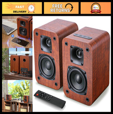 Bluetooth Bookshelf Speakers for Record Player, Active 3" Woofer, Optical/AUX In