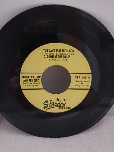 Jimmie Williams & Red Ellis 45 EP 1959 Starday Records SEP 105 VG+ Folk/Gospel
