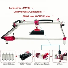 80W Laser Module 1M*1M Engraving AreaFull Metal CNC Router Laser Cutting Machine