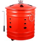 1pc Stainless Red Incinerator Burning Bucket For Home Yard