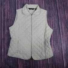 Eddie Bauer Womens Large Goose Down Vest Mint Green Outdoors Warm Quilted