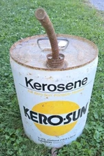 Empty Metal 5 Gallon Can Kerosun Kerosene Garage Gas Station Oil Decor 
