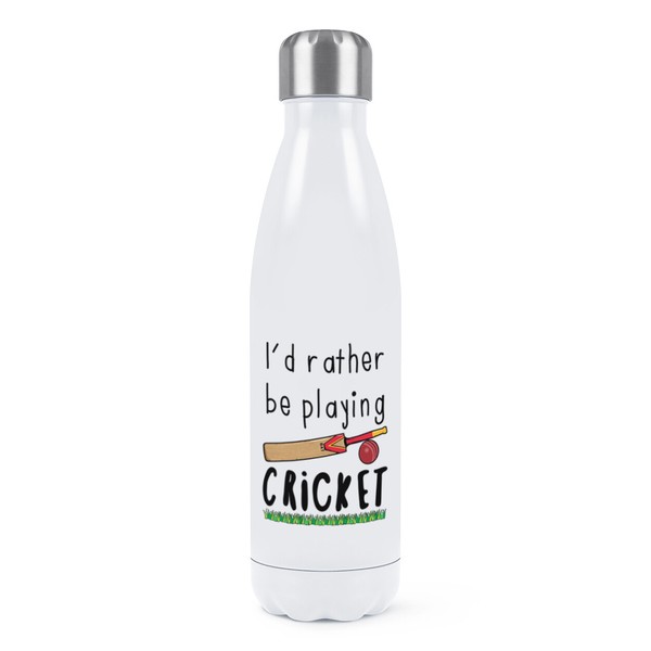 I'd Eher Sein Playing Kricket Doppelwand Wasserflasche Lustig Sport Thermo-image