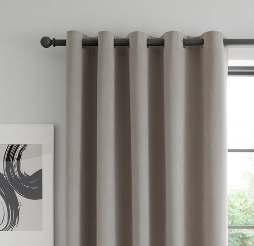 Catherine Lansfield Curtains Wilson Blackout Thermal 168cmx229cm Two Panels Grey - Picture 3 of 6