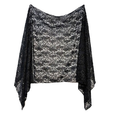 Sciarpe Stola Pizzo Nero Stola Vittoriana In Pizzo Di Seta Nera
