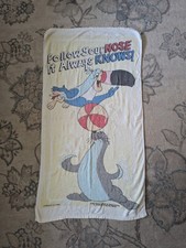 Vtg Kellogg's Froot Loops Advertising Beach Towel Toucan Sam Made In USA Fruit