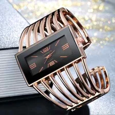 Reloj De Pulsera Para Mujeres Joya De Acero Oro Rosa Plata Lujo Moda De Cuarzo