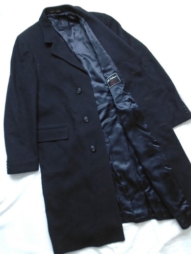 Vintage 80s 90s Dunn & Co. Mens 40L Pure Cashmere Soutien Collar Coat - Picture 5 of 12