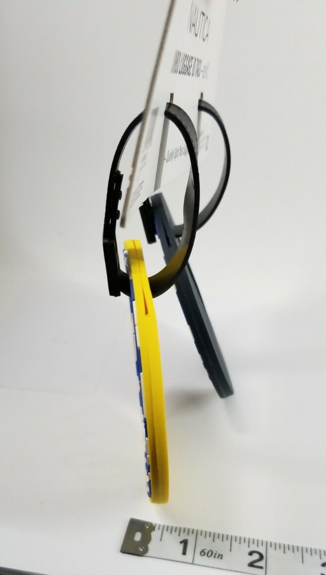 Rare NAUTICA BLUE & YELLOW LUGGAGE I.D. NAME Tags (set of 2)