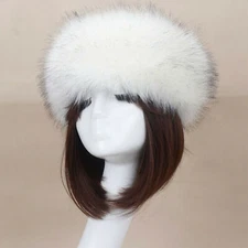 Women Russian Fluffy Faux Fur Headband Hat ladies Winter Ear Flap Ski Cap Warm