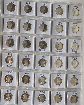 Complete Jefferson Nickel Gem Proof Set 1990-2017 **$1.66 per coin!**