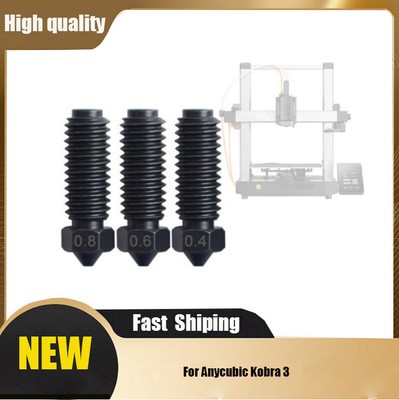 Hardened Steel Nozzles 0.4/0.6/0.8mm For Anycubic Kobra 3 3D Printer Parts FS