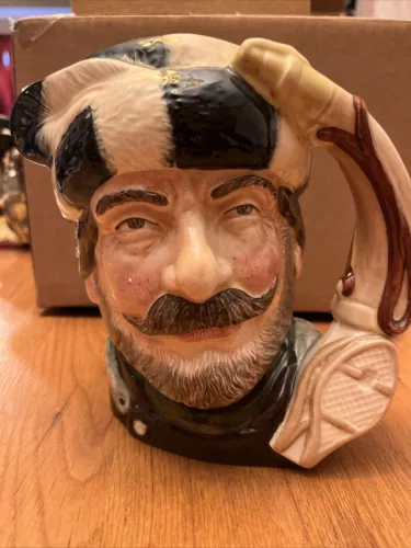 Royal Doulton Trapper Large 7" Toby Mug D6609 Made in England Vintage