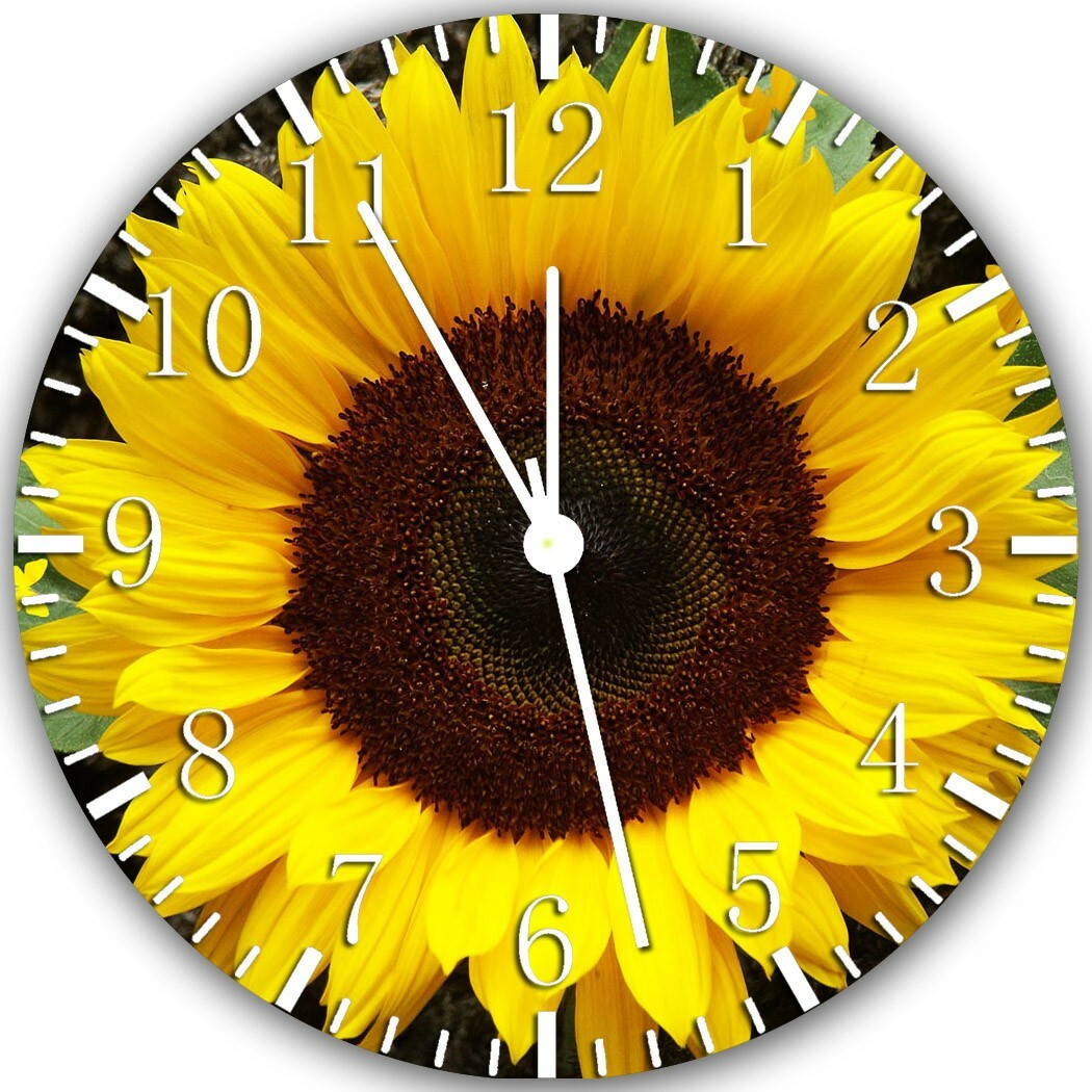 Sunflower Wall Clock X26 Personalized option with adding name