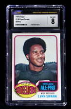LYNN SWANN 1976 TOPPS FOOTBALL CARD #140 CSG 8 NEAR MINT TO MINT STEELERS