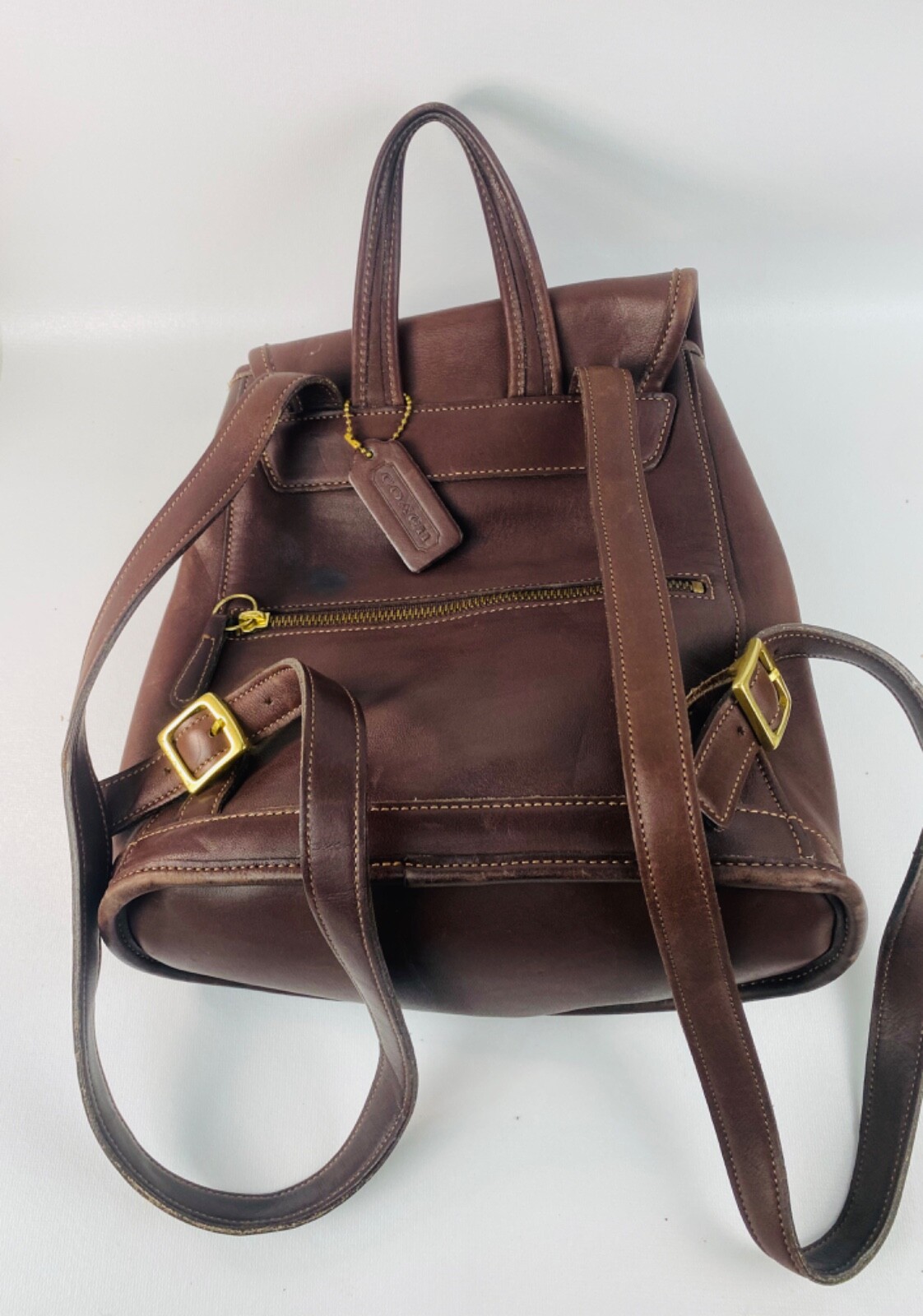 Vintage COACH Brown Leather Small Backpack Purse with… Gem