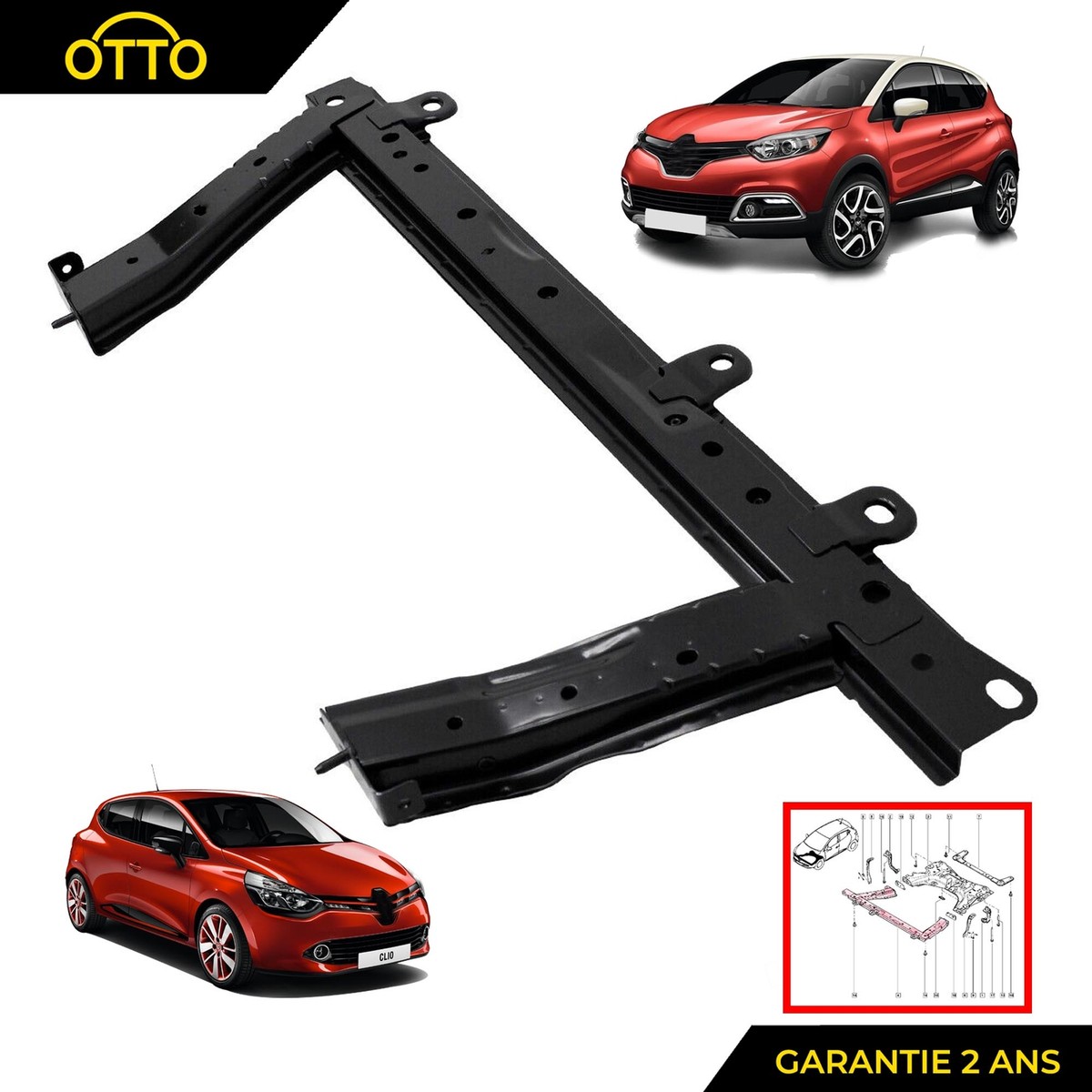 Support Gauche D'atterrissage De Capot Pour Renault Clio IV - Réf. 641819714R - Occasion