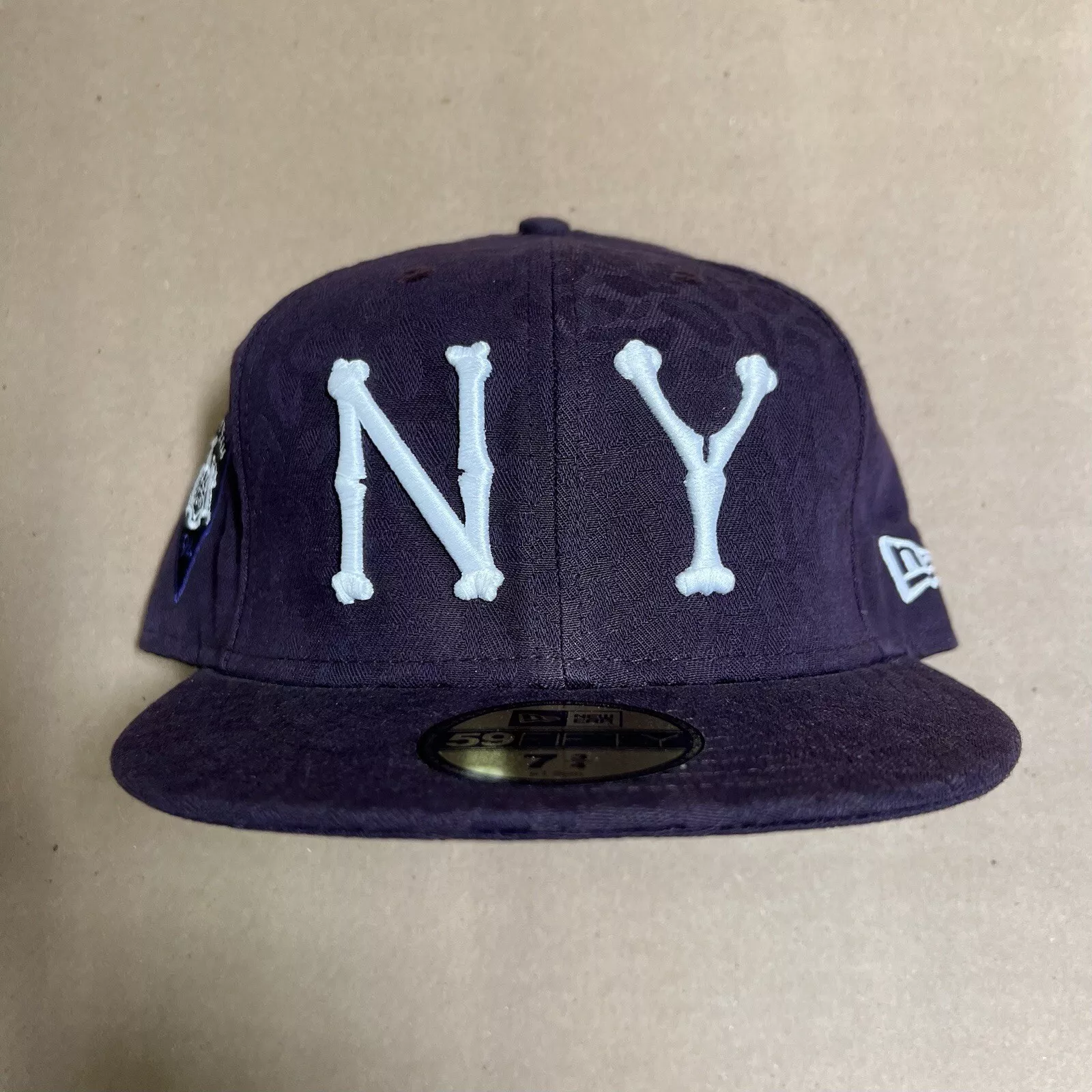 Casquette chapeau violet 7 3/4 FW09 Supreme New Era NY os tissé léopard 59fifty 2009 A