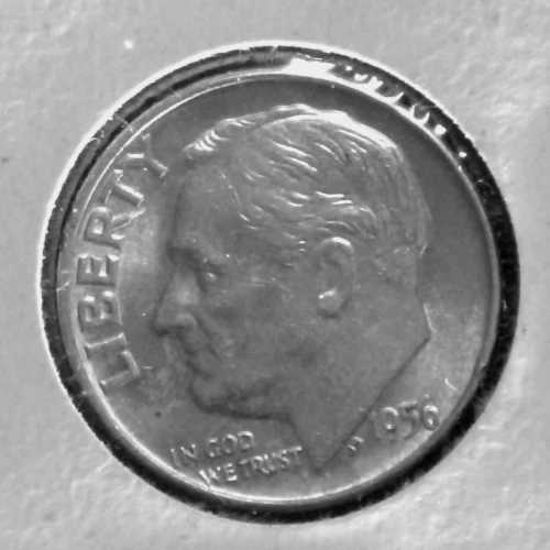 1956 D ROOSEVELT DIME 10 Cent 10C SILVER  LOW TO MID MS GRADE KM# 195 EB#3047