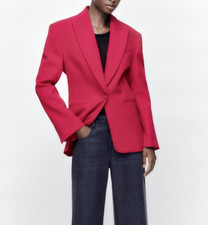 ZARA NEW WOMAN TAILORED BLAZER JACKET LIMITED EDITION FUCHSIA 8235/460 L XL