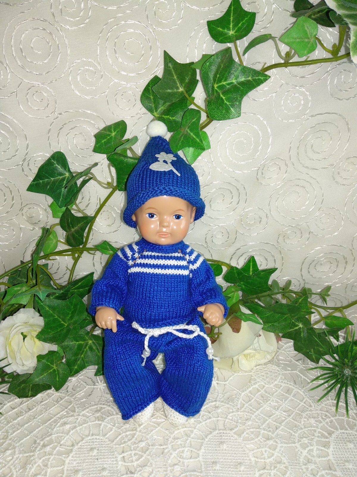 Puppenkleidung Set blau Schildkröt Baby Strampelchen 16 cm Doll Dress OOAK