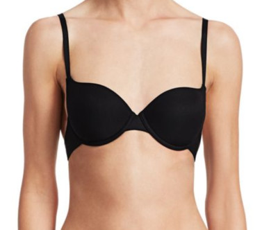 Hanro Cotton Sensation T-Shirt Bra 1355 Black 38C NWT $130