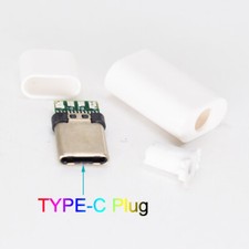 10sets White USB 3.1 Type C USB C Male Plug DIY Connector Solder Housing Cover