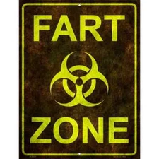 Fart Zone Metal Parking Sign 9"x 12" for Home Wall Door Garage Novelty Decor