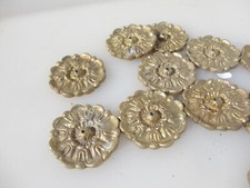 Brass Ormolu Furniture Hardware Floral Flower Mount Tudor Rose 5cm - £3each