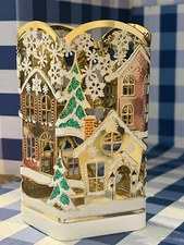 Bath & Body Works Christmas Tree Holiday  Village Hand Soap Holder Sleeve New