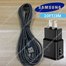 USB Fast Charger Wall Power Adapter 10Ft Long Type C Cable For Samsung Android