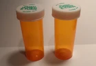 PAIR Prescription Medicine Plastic Storage Bottles & Lids Dram 8 Size-BRAND NEW