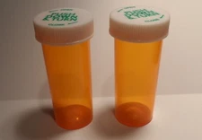 PAIR Prescription Medicine Plastic Storage Bottles & Lids Dram 8 Size-BRAND NEW 