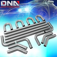 16PCS 2.25"OD STEEL DIY CUSTOM MANDREL EXHAUST TUBING PIPE STRAIGHT & BEND KIT