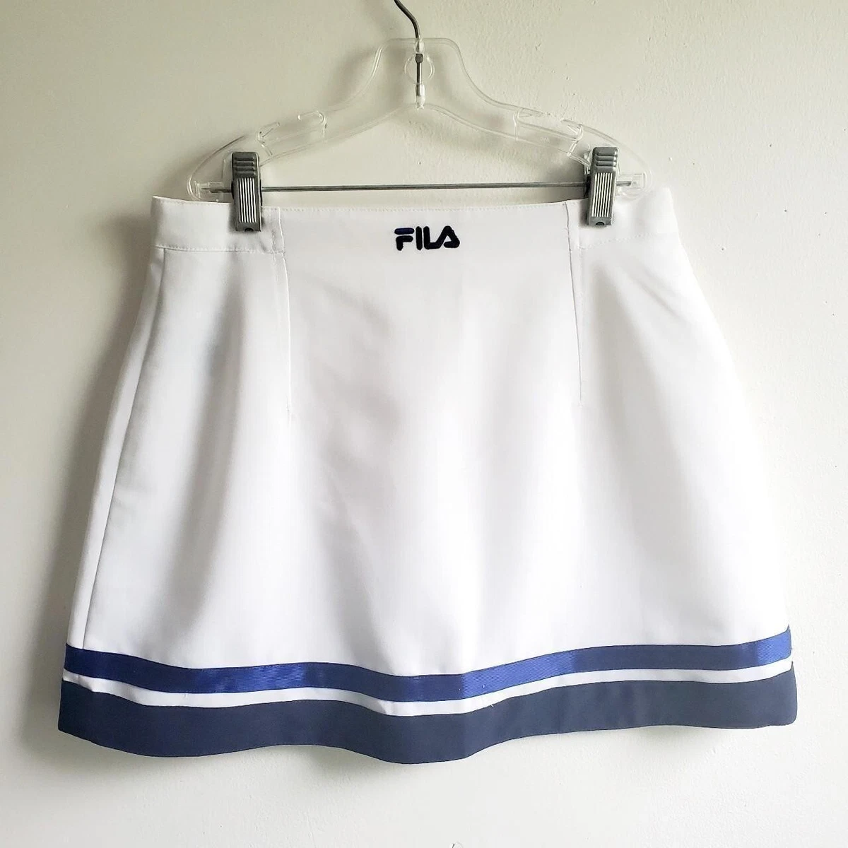 NWOT Fila White Mini Skirt With Navy Size Medium eBay