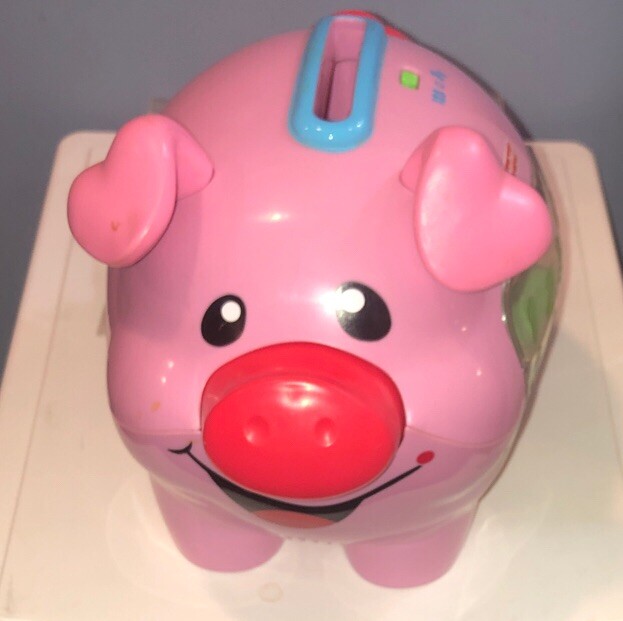Fisher Price LAUGH & LEARN Musical Pig Pink Piggy Bank Interactive w/ 9